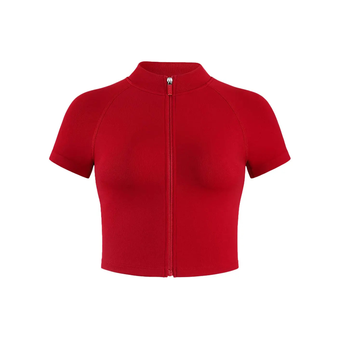 AUROLA Power Short Sleeve Zippy Ribbed Active Shirt for Women, Seamless Longline Workout T‑Shirt Athletic Yoga Zip up Top