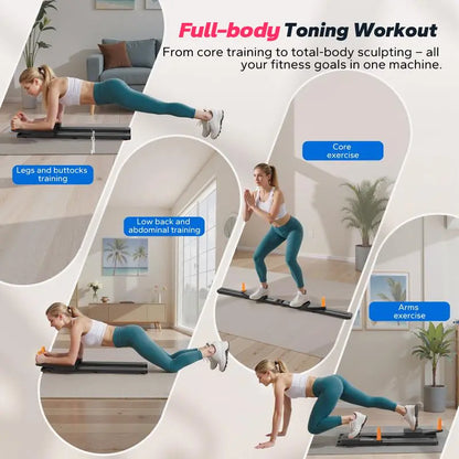 Terra Gym Multi-Functional Adjustable Ab Exercise Board, Split Ab Slide Roller Board, Home Pilates Reformer with Knee Mat for Home Gym Core & Ab Strength Training, Abdominal Crunch Machine#Summervibes