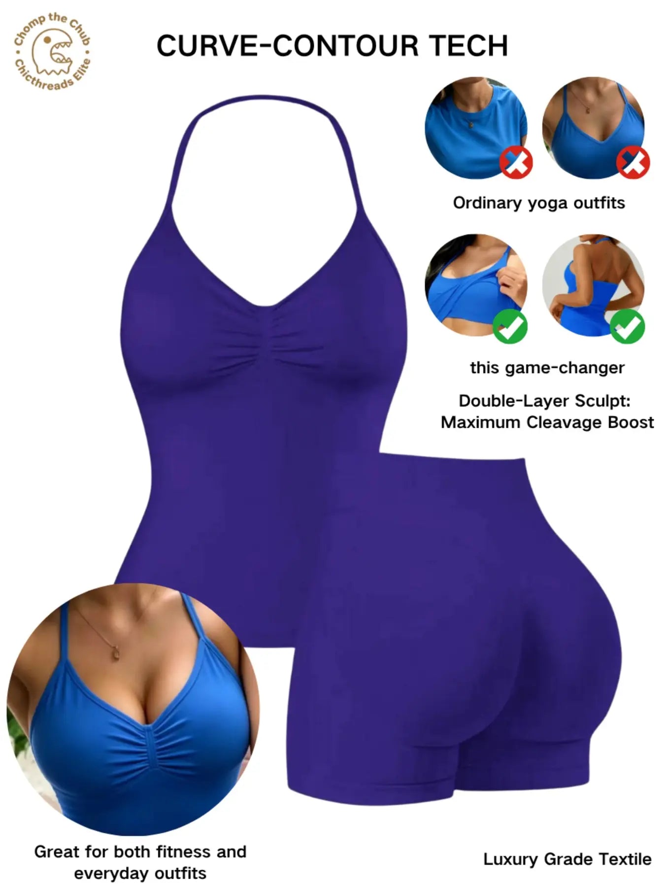 Bootie Lifting & Snatched Waist Yoga Set, Halter Ruched Top + High Waist Sculpting Shorts, Ideal for Gym, Yoga, Activewear, Gym Workout Set, High Stretch Sporty, Gym Clothes Workout