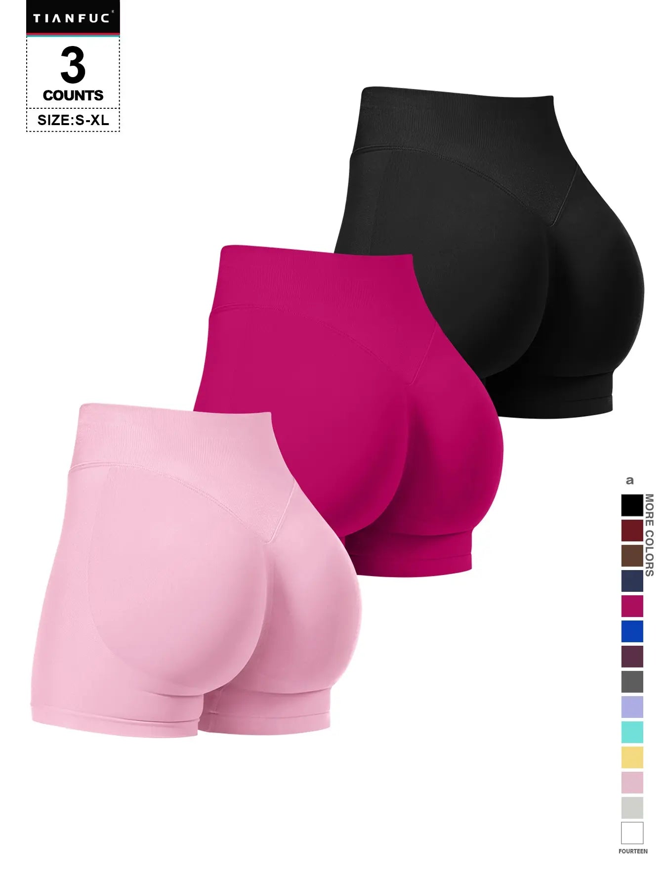 Women'S Seamless Butt Lifting Elastic Waist Sports Shorts Gym Training Shorts for Gym Workout All Seasons