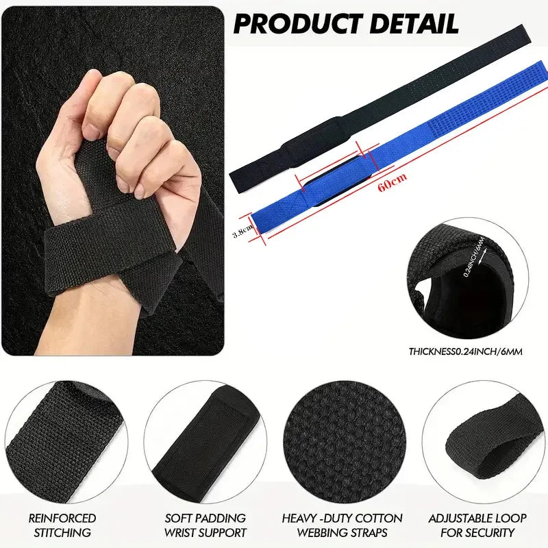 Weightlifting Wrist Straps Strength Training Adjustable Non-Slip Gym Fitness Lifting Strap Wrist Support Sports Grip Band