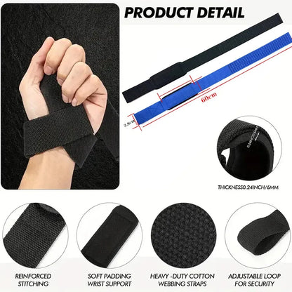 Weightlifting Wrist Straps Strength Training Adjustable Non-Slip Gym Fitness Lifting Strap Wrist Support Sports Grip Band