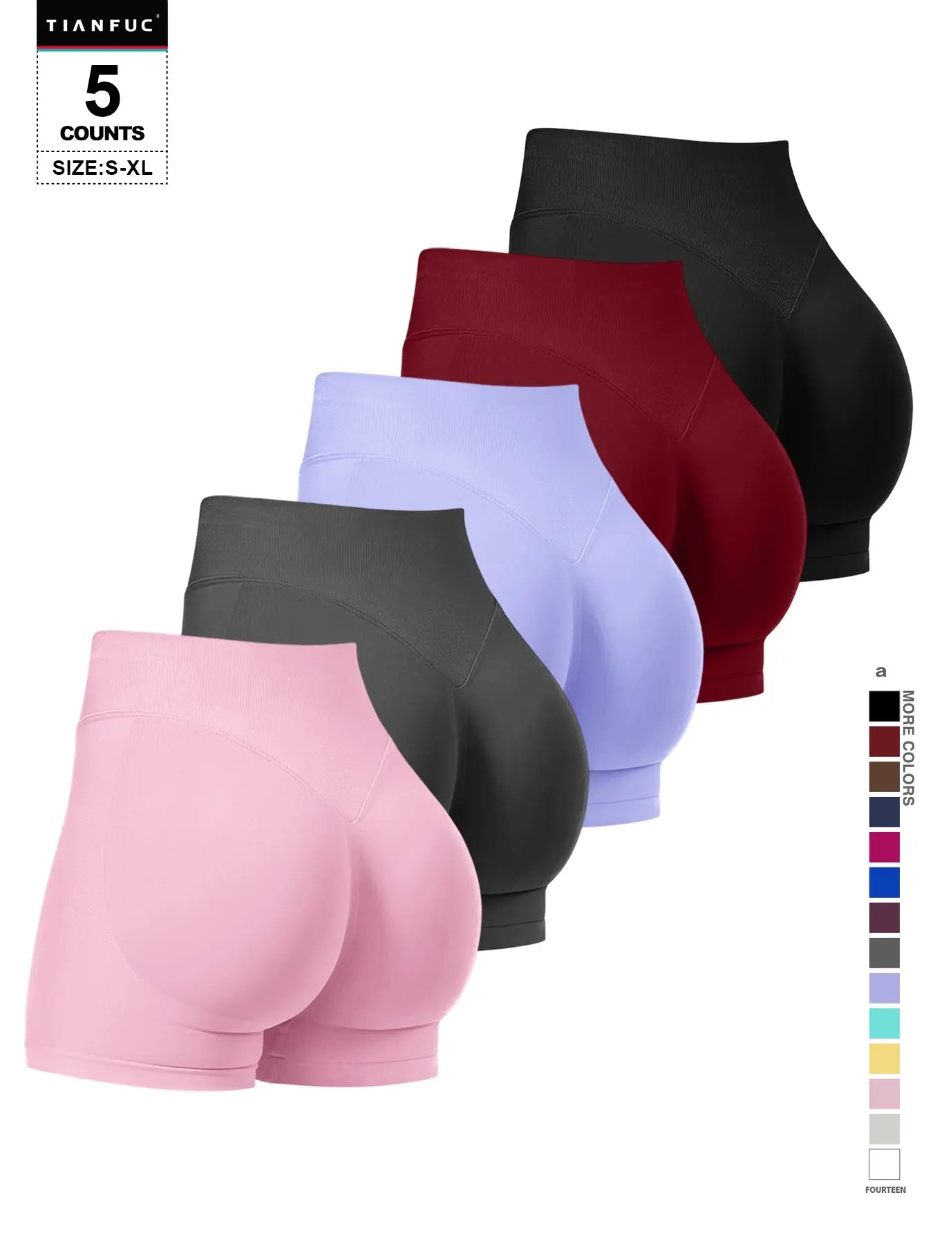 Women'S Seamless Butt Lifting Elastic Waist Sports Shorts Gym Training Shorts for Gym Workout All Seasons