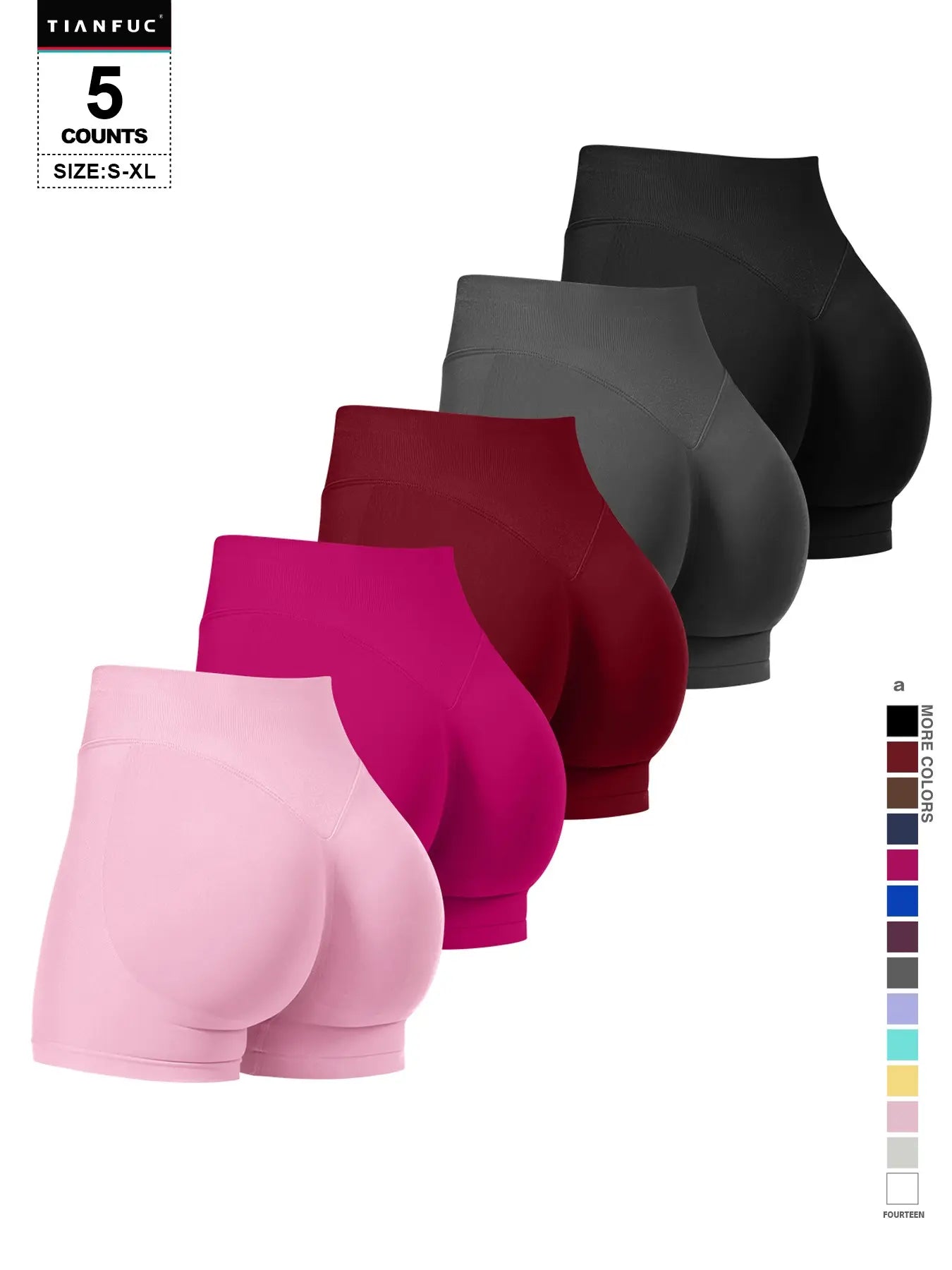 Women'S Seamless Butt Lifting Elastic Waist Sports Shorts Gym Training Shorts for Gym Workout All Seasons