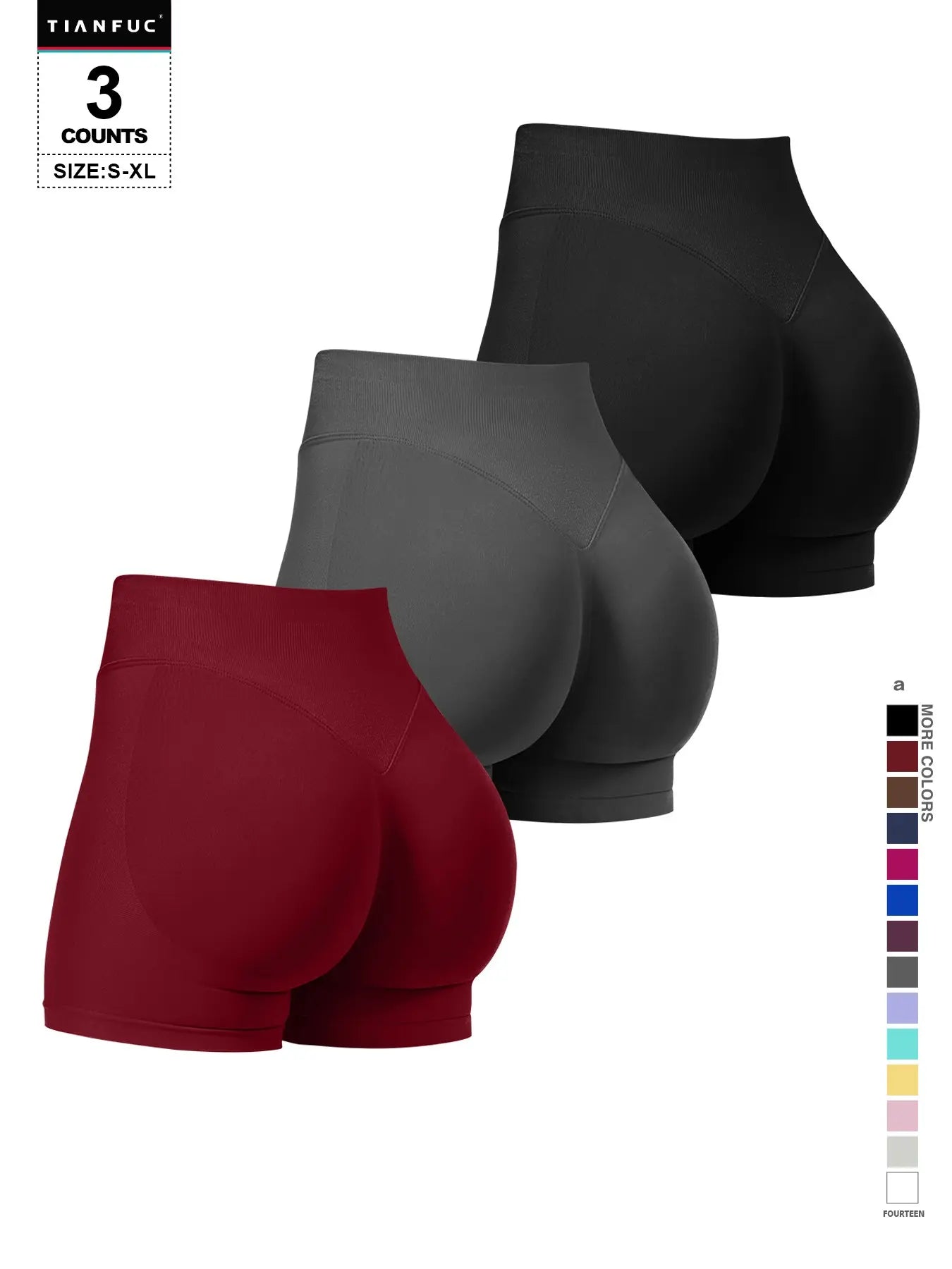 Women'S Seamless Butt Lifting Elastic Waist Sports Shorts Gym Training Shorts for Gym Workout All Seasons