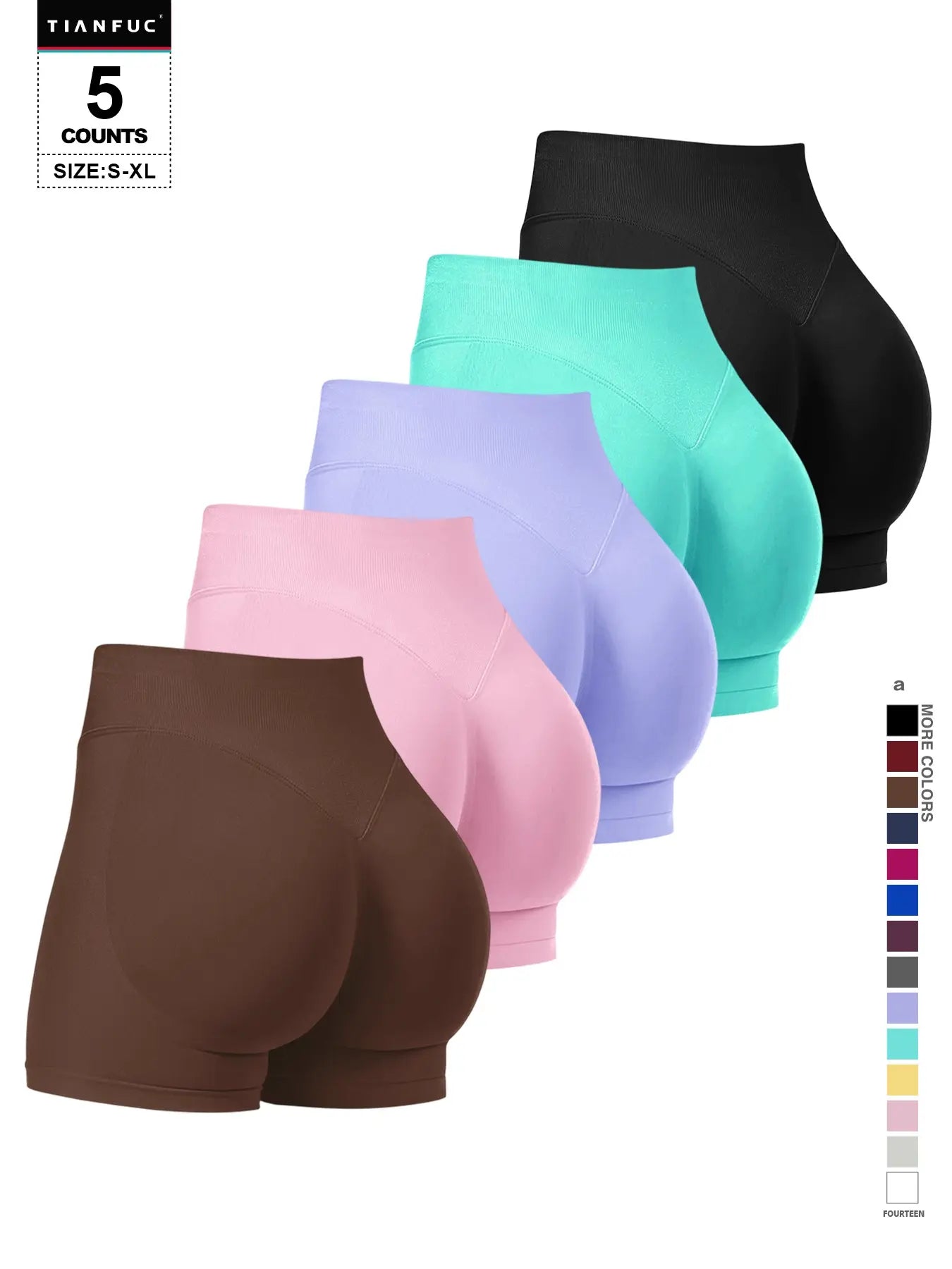Women'S Seamless Butt Lifting Elastic Waist Sports Shorts Gym Training Shorts for Gym Workout All Seasons