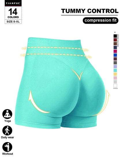 Women'S Seamless Butt Lifting Elastic Waist Sports Shorts Gym Training Shorts for Gym Workout All Seasons