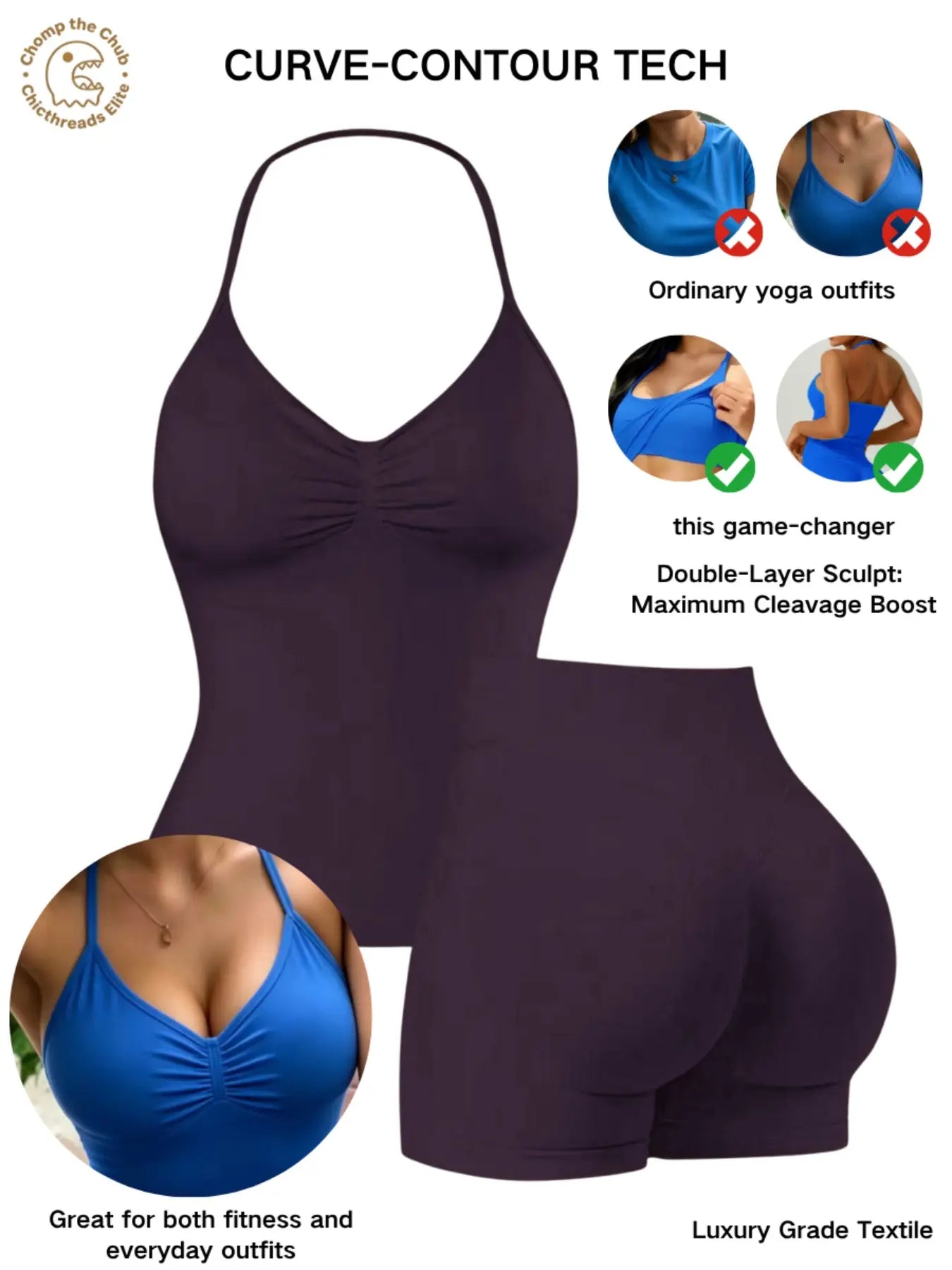 Bootie Lifting & Snatched Waist Yoga Set, Halter Ruched Top + High Waist Sculpting Shorts, Ideal for Gym, Yoga, Activewear, Gym Workout Set, High Stretch Sporty, Gym Clothes Workout