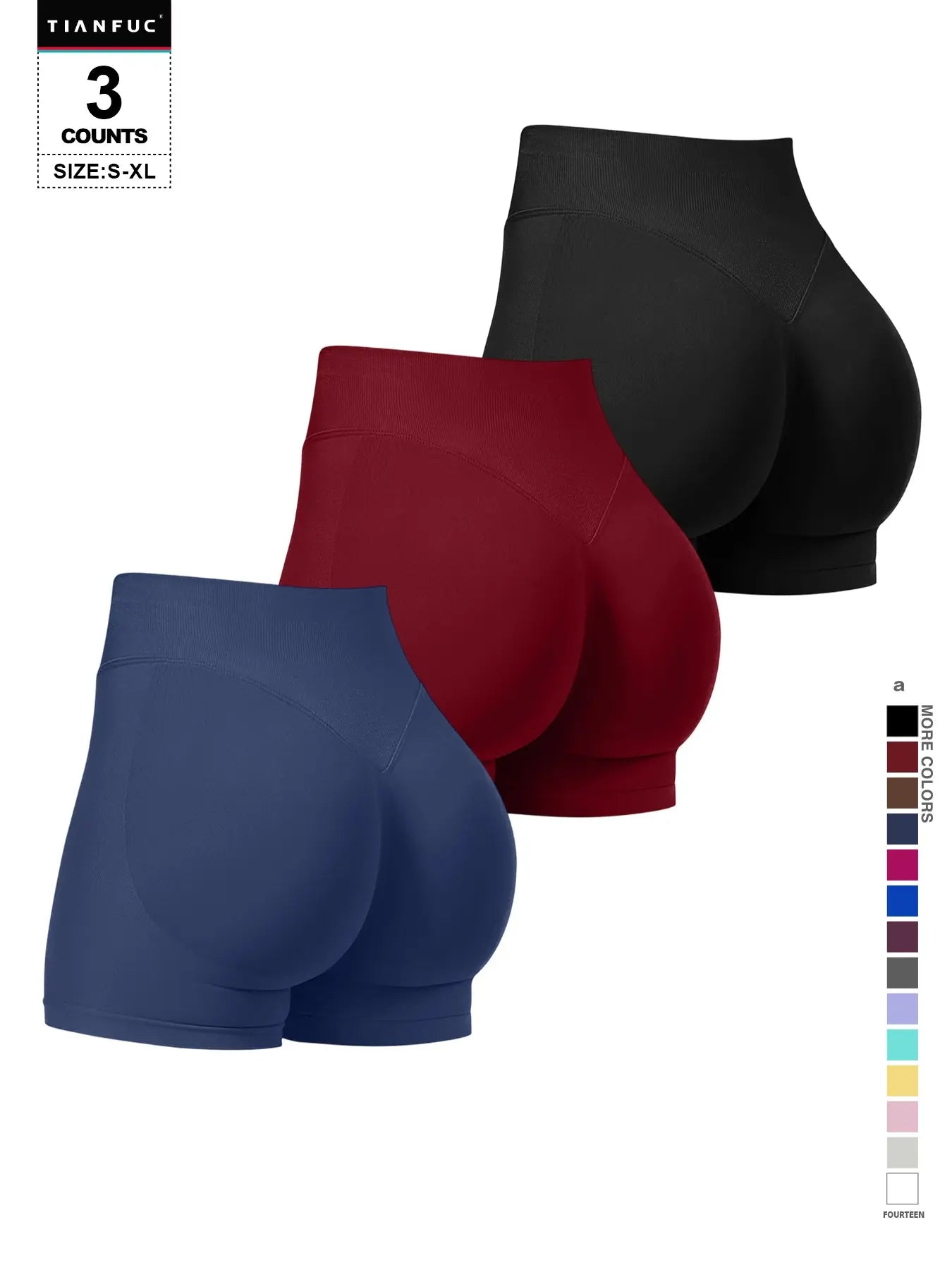 Women'S Seamless Butt Lifting Elastic Waist Sports Shorts Gym Training Shorts for Gym Workout All Seasons