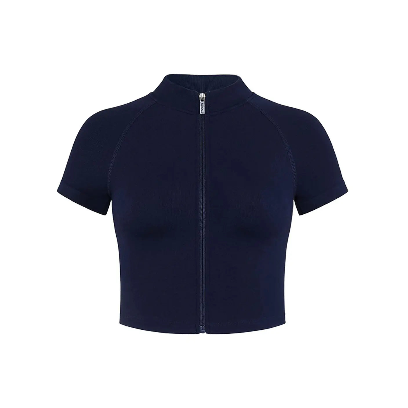 AUROLA Power Short Sleeve Zippy Ribbed Active Shirt for Women, Seamless Longline Workout T‑Shirt Athletic Yoga Zip up Top