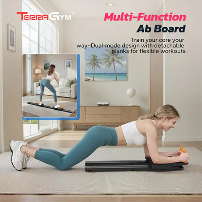 Terra Gym Multi-Functional Adjustable Ab Exercise Board, Split Ab Slide Roller Board, Home Pilates Reformer with Knee Mat for Home Gym Core & Ab Strength Training, Abdominal Crunch Machine#Summervibes