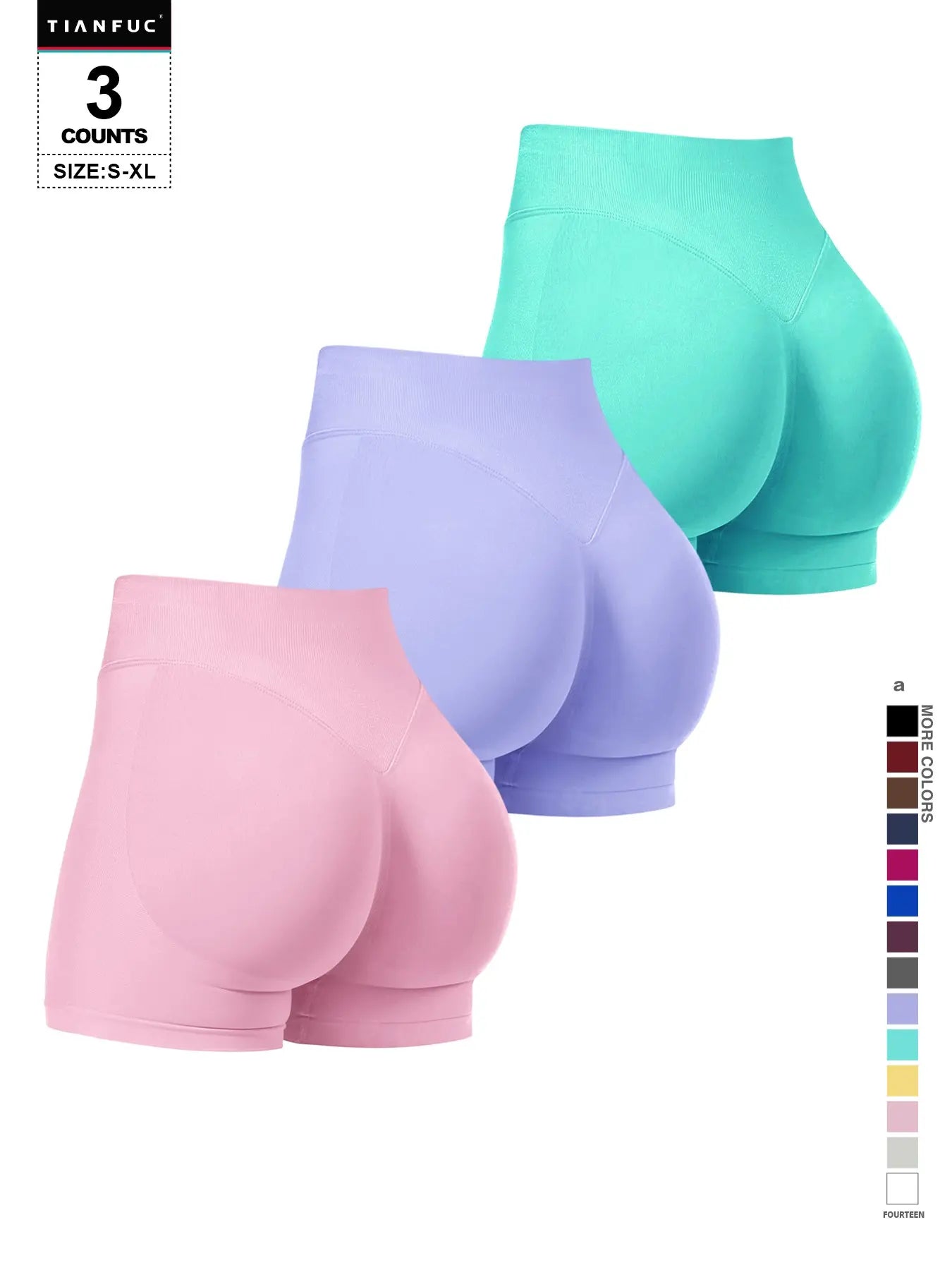 Women'S Seamless Butt Lifting Elastic Waist Sports Shorts Gym Training Shorts for Gym Workout All Seasons