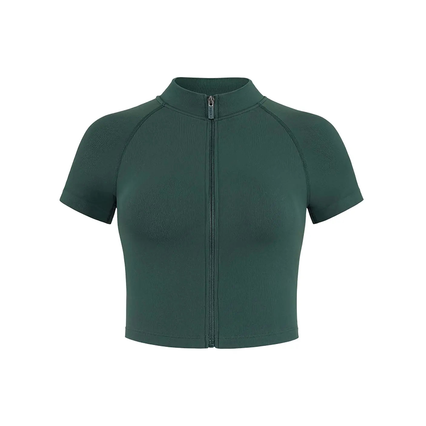 AUROLA Power Short Sleeve Zippy Ribbed Active Shirt for Women, Seamless Longline Workout T‑Shirt Athletic Yoga Zip up Top