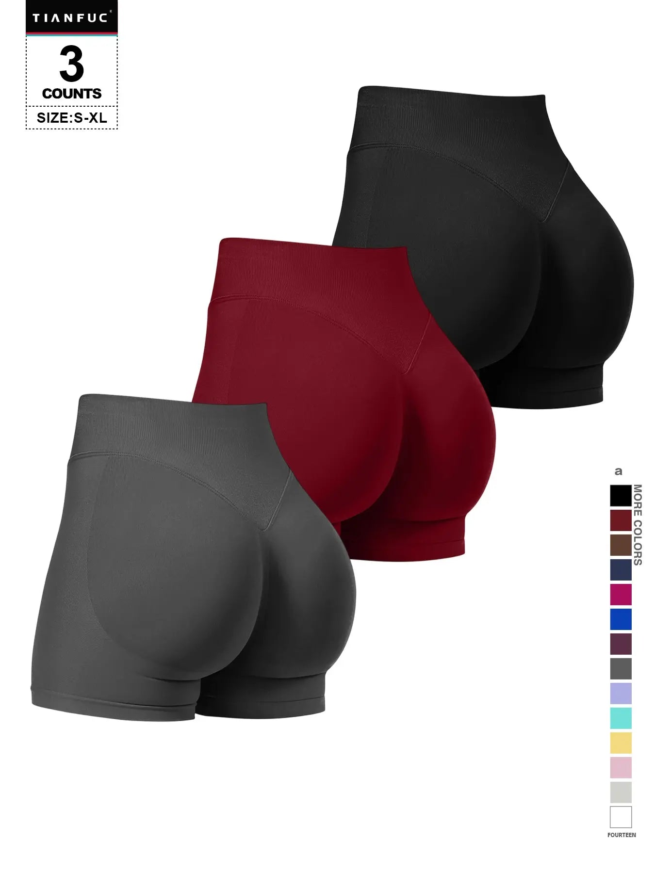 Women'S Seamless Butt Lifting Elastic Waist Sports Shorts Gym Training Shorts for Gym Workout All Seasons
