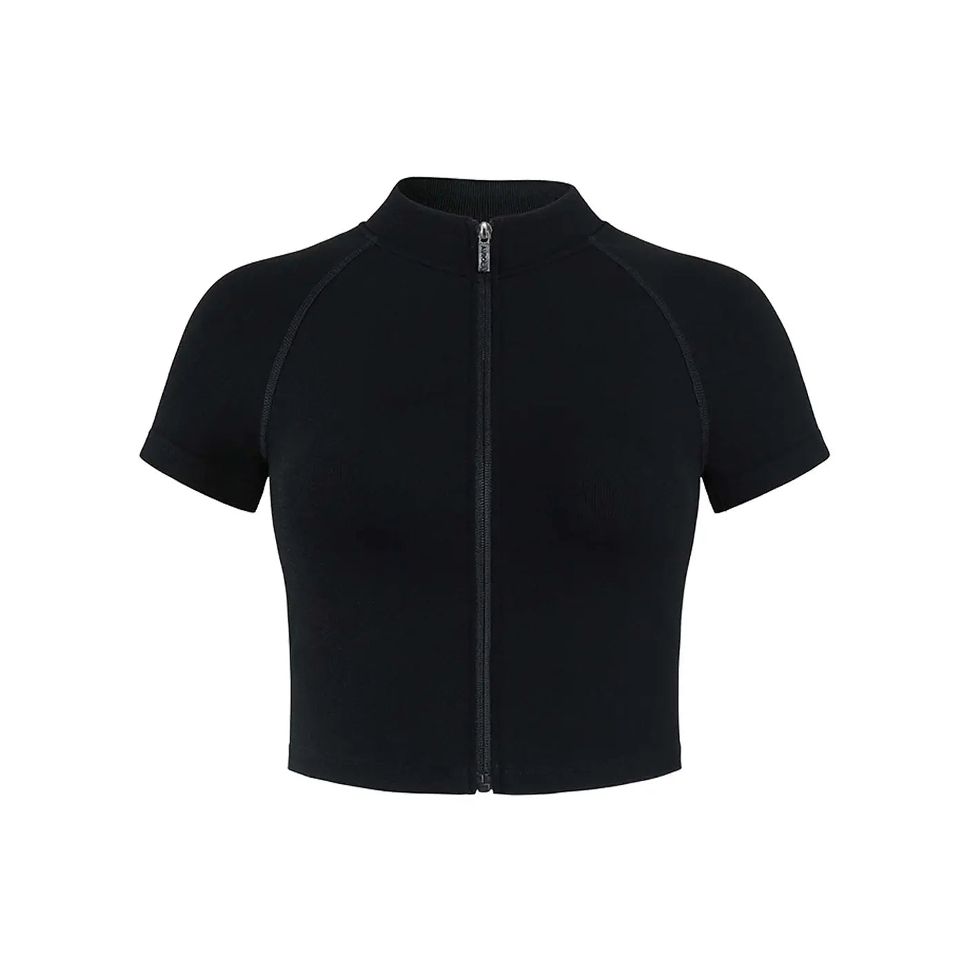 AUROLA Power Short Sleeve Zippy Ribbed Active Shirt for Women, Seamless Longline Workout T‑Shirt Athletic Yoga Zip up Top