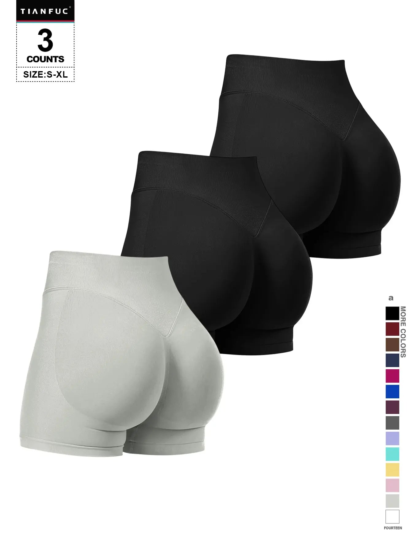Women'S Seamless Butt Lifting Elastic Waist Sports Shorts Gym Training Shorts for Gym Workout All Seasons