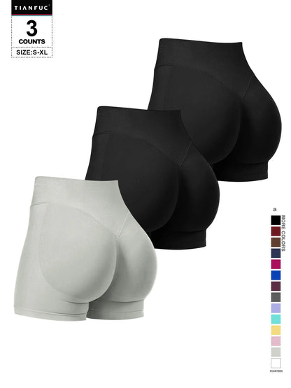 Women'S Seamless Butt Lifting Elastic Waist Sports Shorts Gym Training Shorts for Gym Workout All Seasons