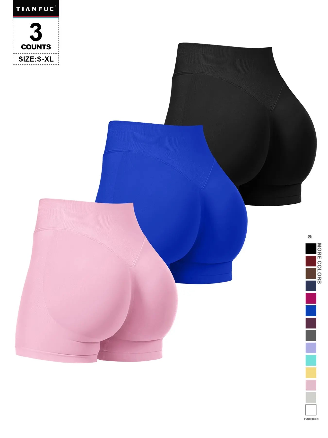 Women'S Seamless Butt Lifting Elastic Waist Sports Shorts Gym Training Shorts for Gym Workout All Seasons