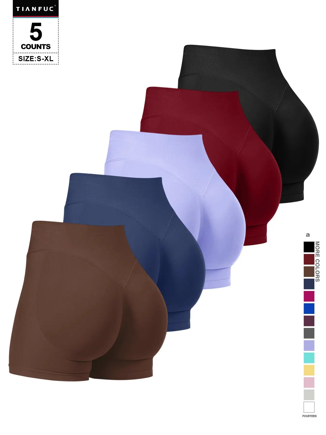 Women'S Seamless Butt Lifting Elastic Waist Sports Shorts Gym Training Shorts for Gym Workout All Seasons