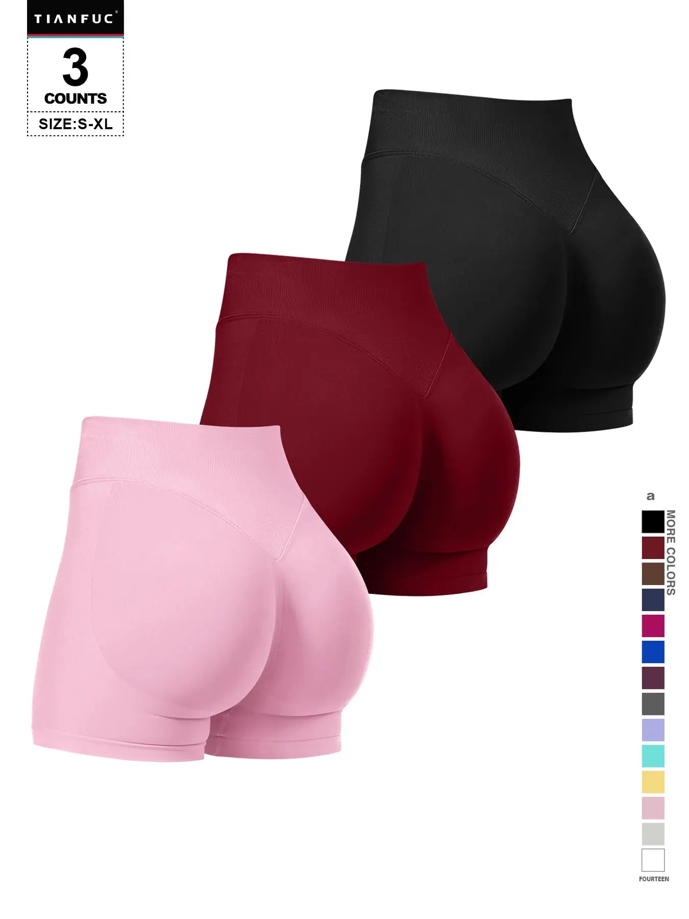 Women'S Seamless Butt Lifting Elastic Waist Sports Shorts Gym Training Shorts for Gym Workout All Seasons