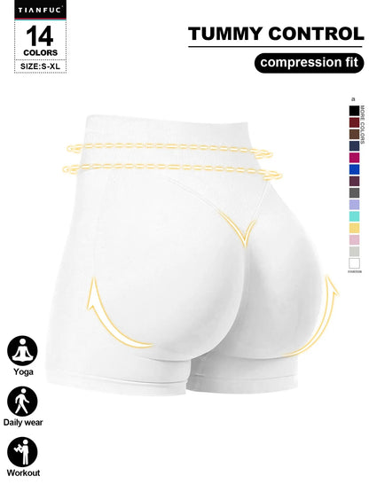 Women'S Seamless Butt Lifting Elastic Waist Sports Shorts Gym Training Shorts for Gym Workout All Seasons